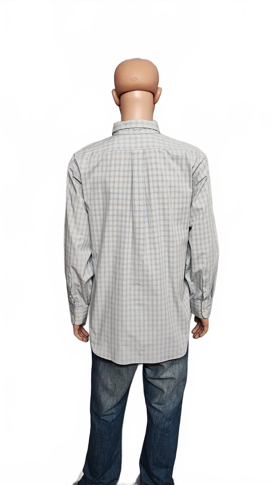 Vintage Chaps Striped Long Sleeve Shirt Grey White Men's Size XXL