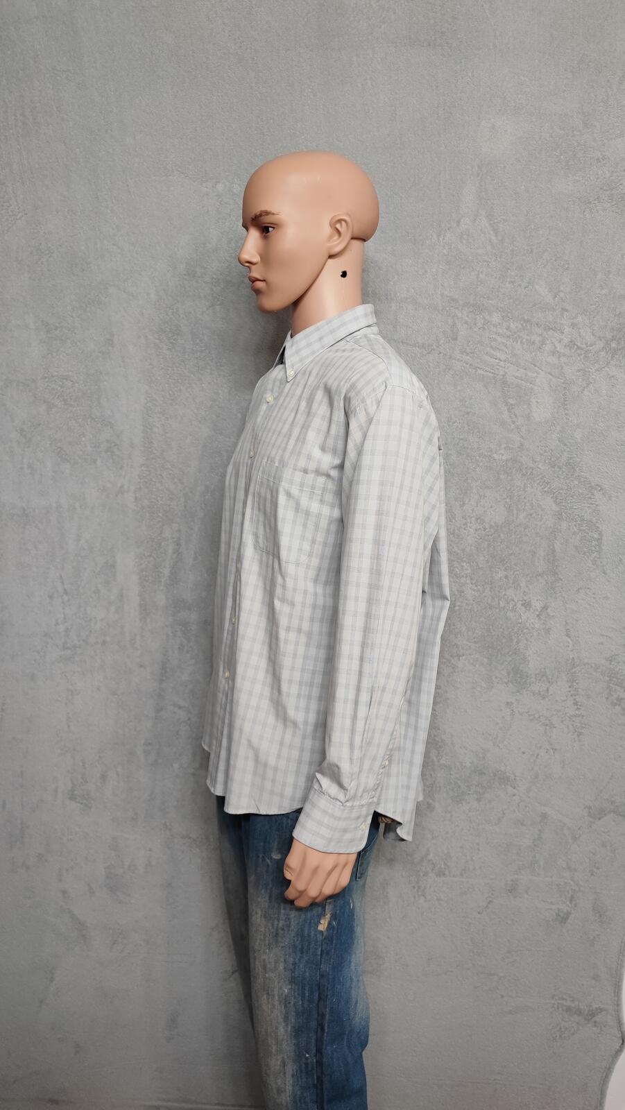 Vintage Chaps Striped Long Sleeve Shirt Grey White Men's Size XXL