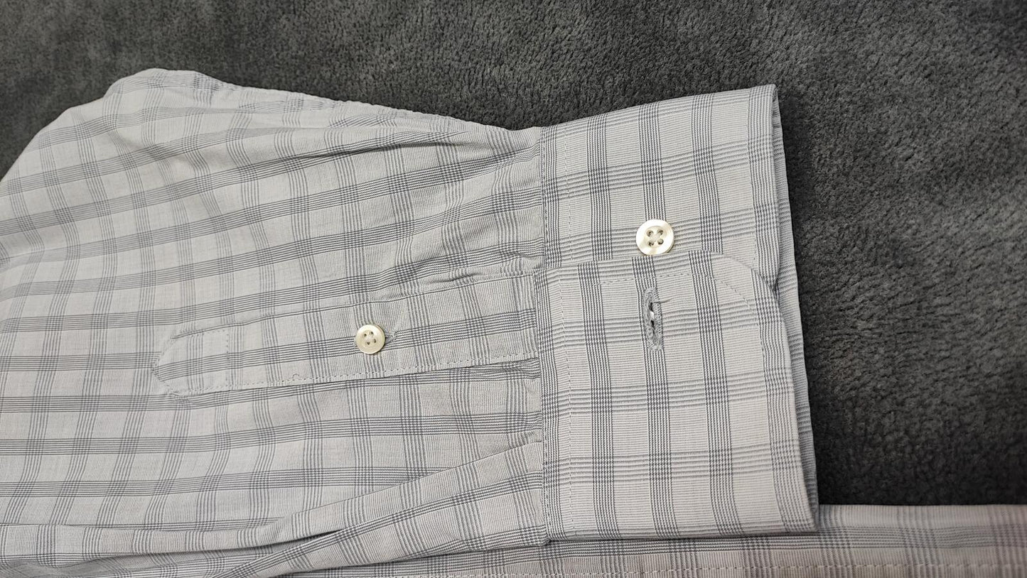 Vintage Chaps Striped Long Sleeve Shirt Grey White Men's Size XXL