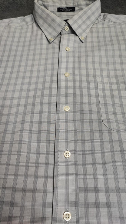 Vintage Chaps Striped Long Sleeve Shirt Grey White Men's Size XXL
