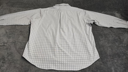 Vintage Chaps Striped Long Sleeve Shirt Grey White Men's Size XXL