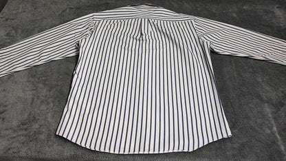 Vintage Daks London Striped Long Sleeve Luxury Heritage Shirt White Men's XL