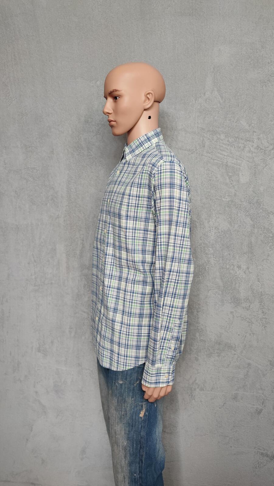 Vintage Gap Checked Long Sleeve Plaid Flannel Grunge Shirt Blue Men Size Large
