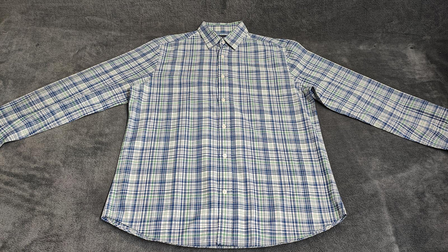 Vintage Gap Checked Long Sleeve Plaid Flannel Grunge Shirt Blue Men Size Large