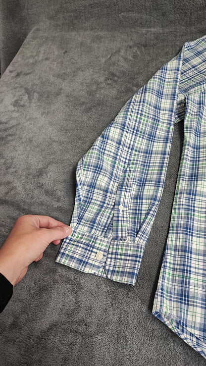 Vintage Gap Checked Long Sleeve Plaid Flannel Grunge Shirt Blue Men Size Large