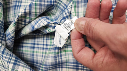 Vintage Gap Checked Long Sleeve Plaid Flannel Grunge Shirt Blue Men Size Large