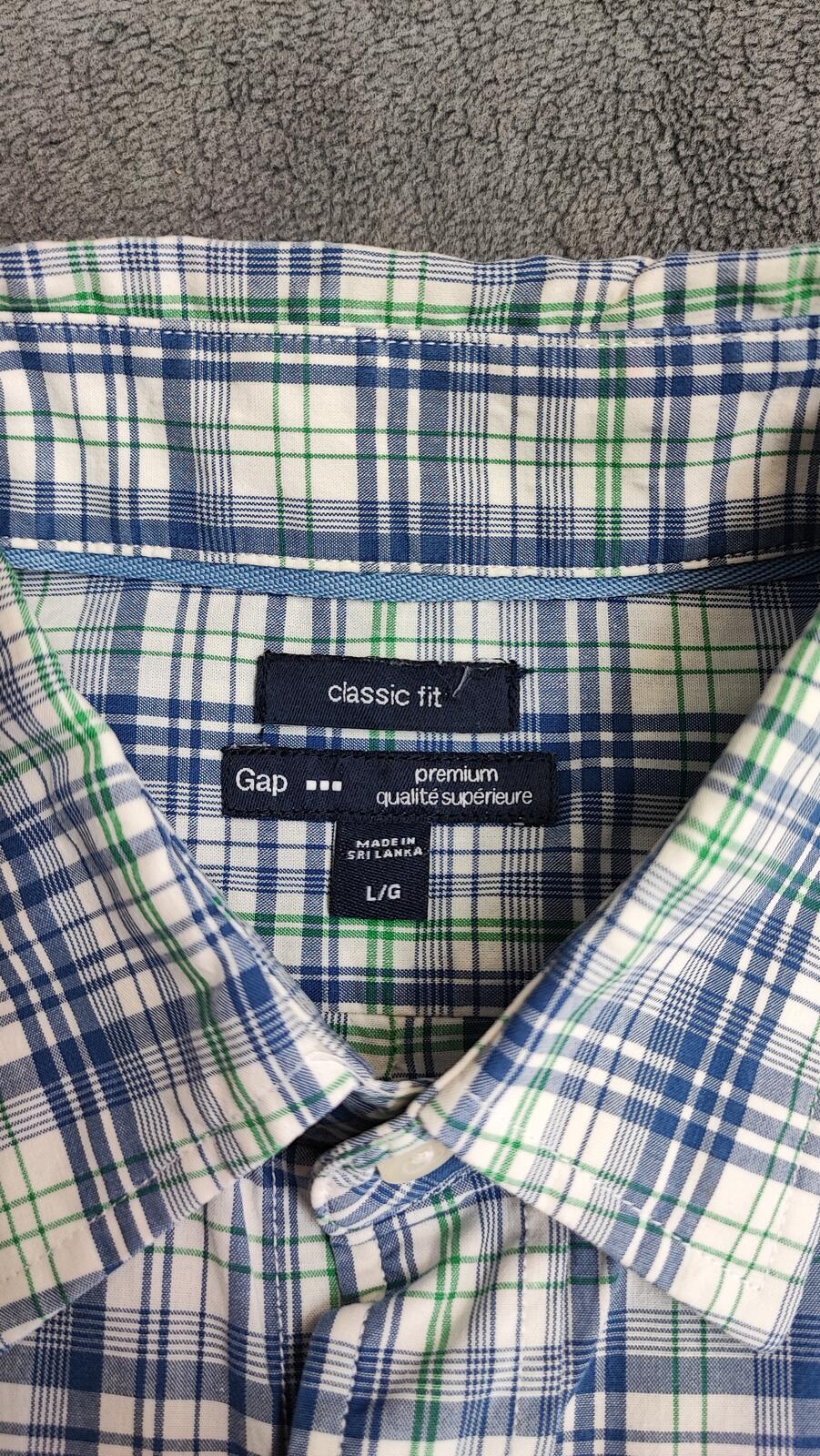 Vintage Gap Checked Long Sleeve Plaid Flannel Grunge Shirt Blue Men Size Large