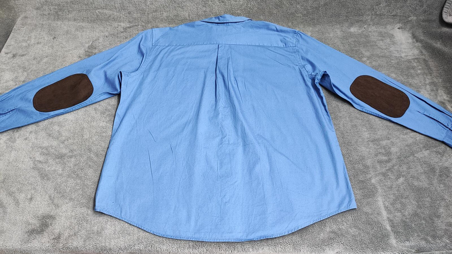 Vintage Chaps Striped Long Sleeve Shirt Blue White Men's Size XXL