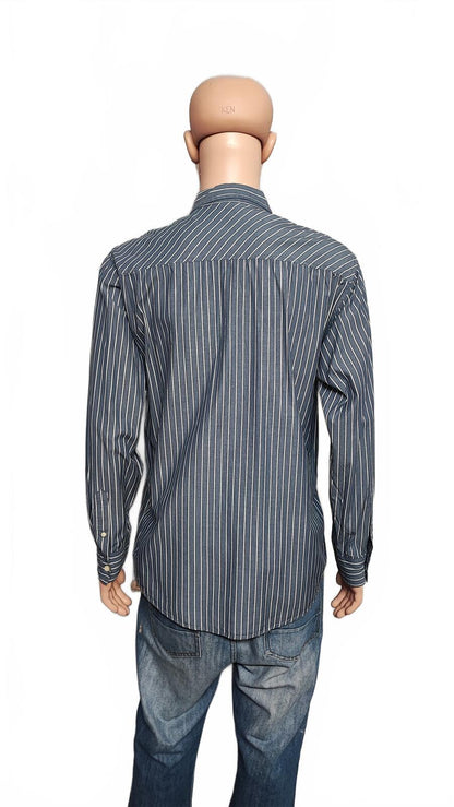 Vintage Old Navy Striped Long Sleeve Shirt Blue White Men's Size Large L