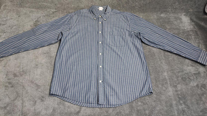 Vintage Old Navy Striped Long Sleeve Shirt Blue White Men's Size Large L