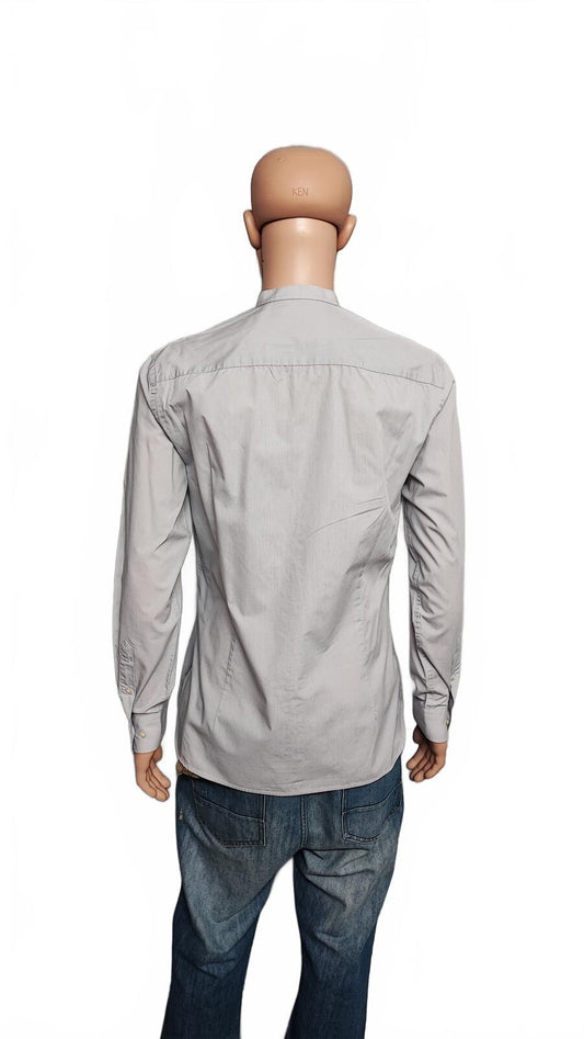 Vintage French Connection Plain Grey Long Sleeve Minimalist Shirt Men Size Large