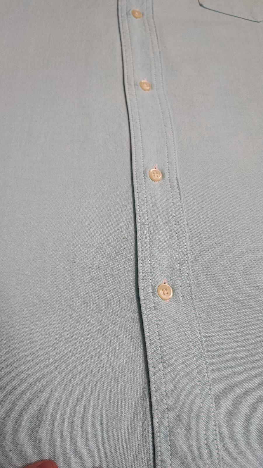 Vintage Chaps Mint Green Shirt XXL Pastel Cotton Long Sleeve Preppy 90s Retro