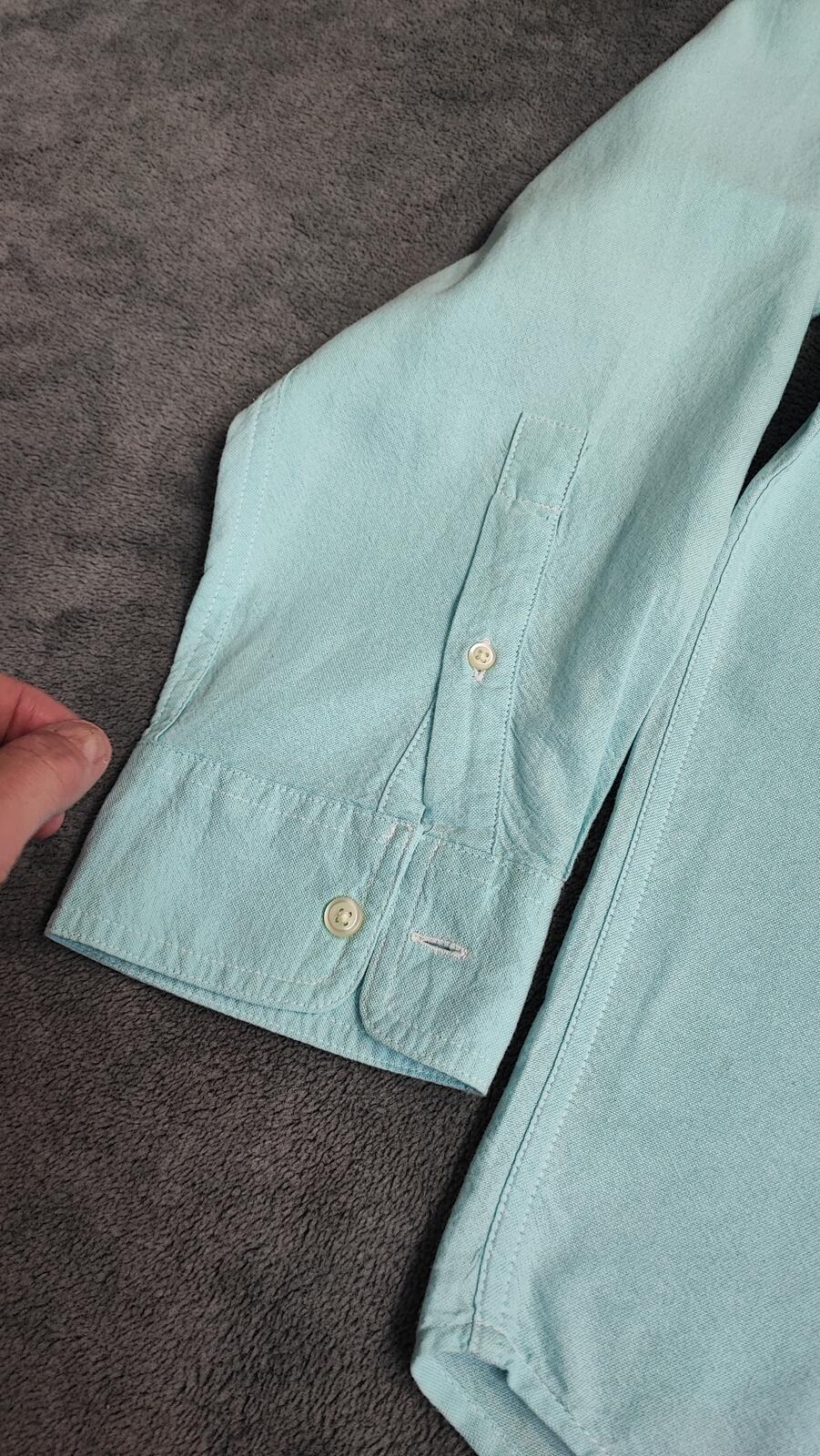 Vintage Chaps Mint Green Shirt XXL Pastel Cotton Long Sleeve Preppy 90s Retro