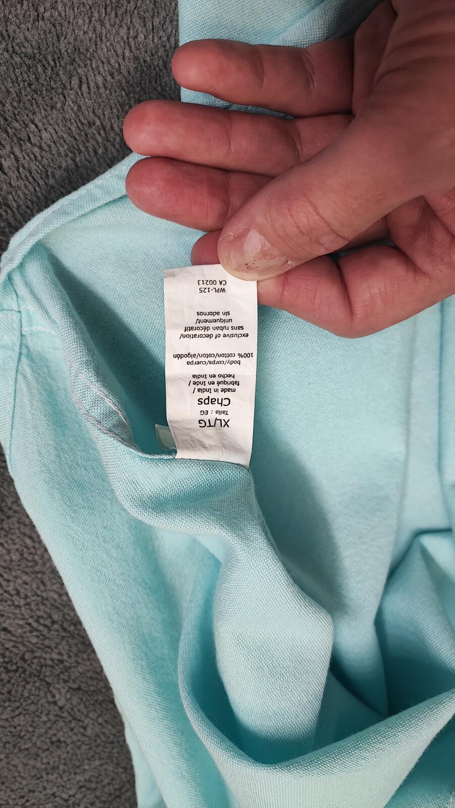 Vintage Chaps Mint Green Shirt XXL Pastel Cotton Long Sleeve Preppy 90s Retro