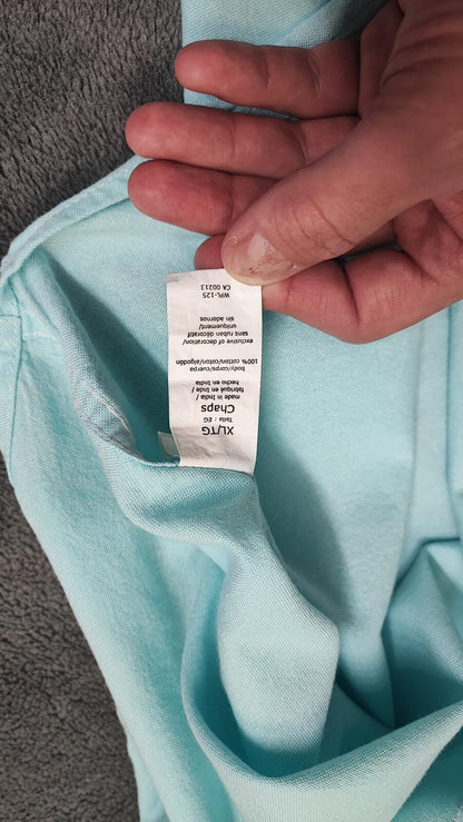 Vintage Chaps Mint Green Shirt XXL Pastel Cotton Long Sleeve Preppy 90s Retro