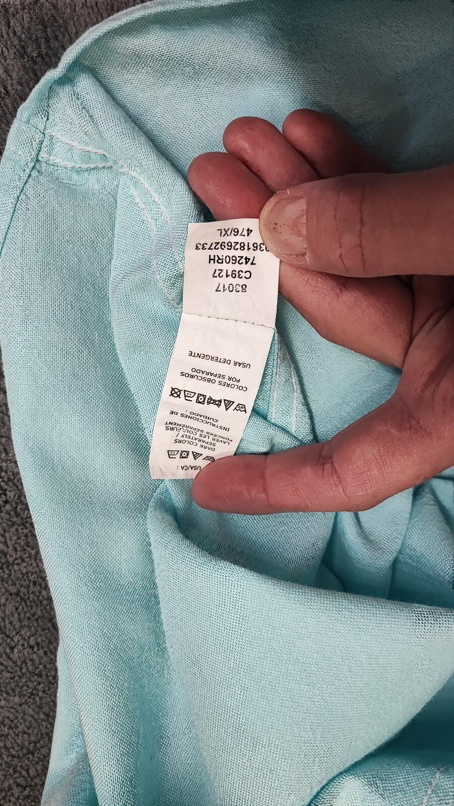 Vintage Chaps Mint Green Shirt XXL Pastel Cotton Long Sleeve Preppy 90s Retro