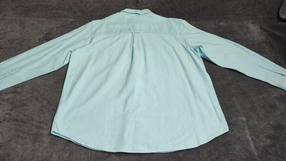 Vintage Chaps Mint Green Shirt XXL Pastel Cotton Long Sleeve Preppy 90s Retro