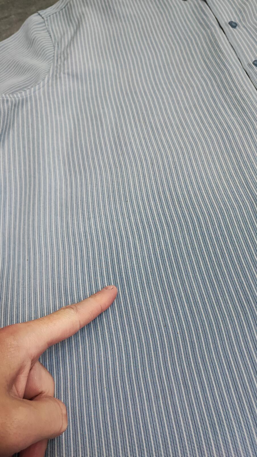 Vintage Farah Striped Long Sleeve Mod Terrace Casuals Shirt Blue Men Size XXL