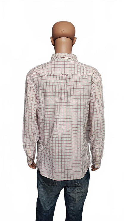 Vintage Chaps Striped Long Sleeve Crest Logo Casual Shirt Pink Men's Size XXL