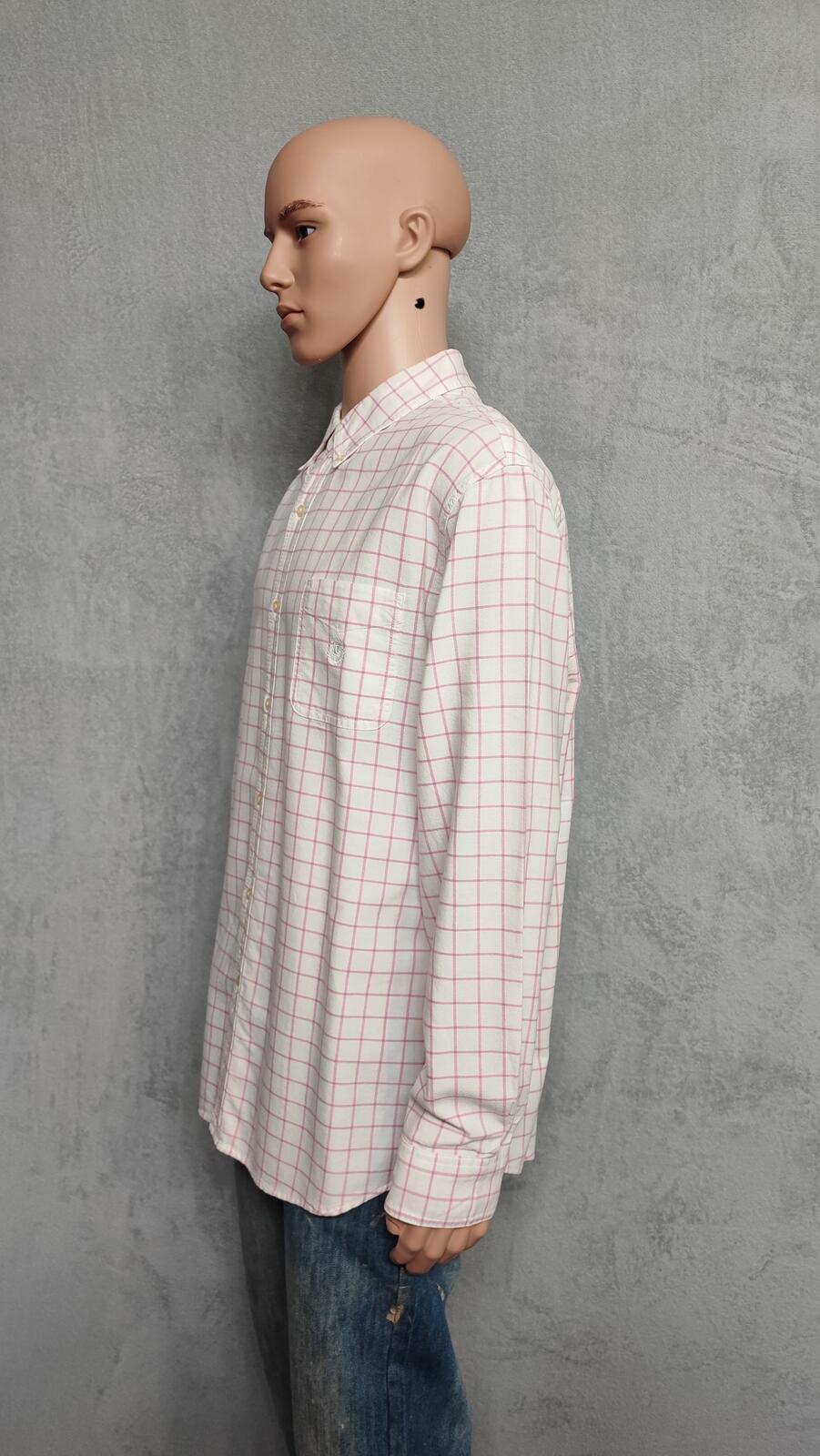 Vintage Chaps Striped Long Sleeve Crest Logo Casual Shirt Pink Men's Size XXL
