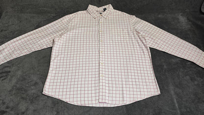 Vintage Chaps Striped Long Sleeve Crest Logo Casual Shirt Pink Men's Size XXL