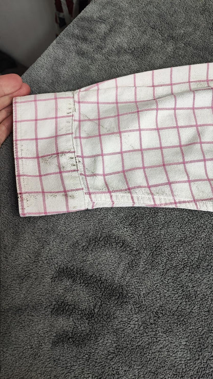 Vintage Chaps Striped Long Sleeve Crest Logo Casual Shirt Pink Men's Size XXL