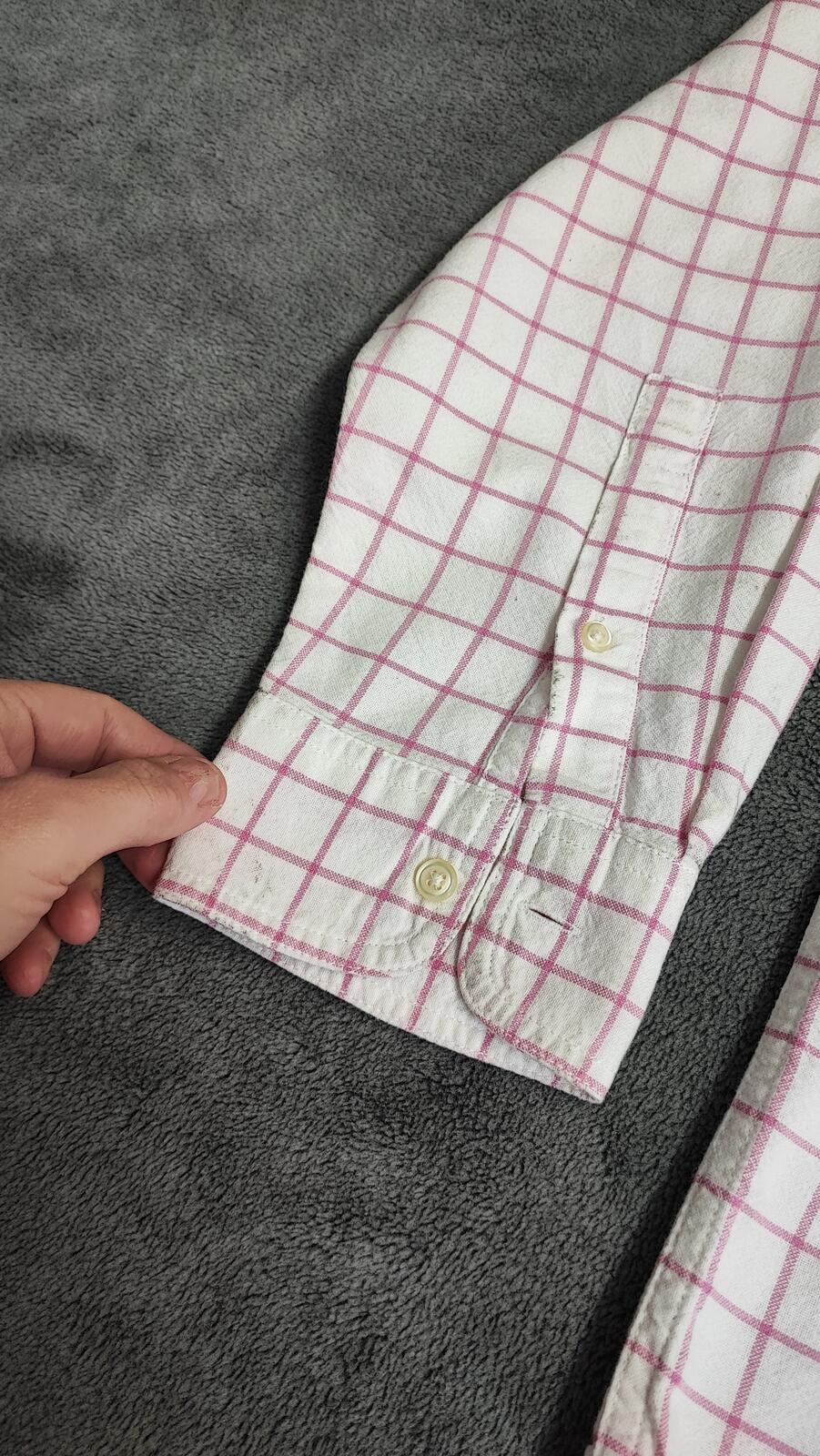 Vintage Chaps Striped Long Sleeve Crest Logo Casual Shirt Pink Men's Size XXL