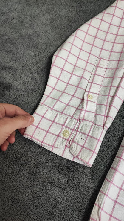 Vintage Chaps Striped Long Sleeve Crest Logo Casual Shirt Pink Men's Size XXL