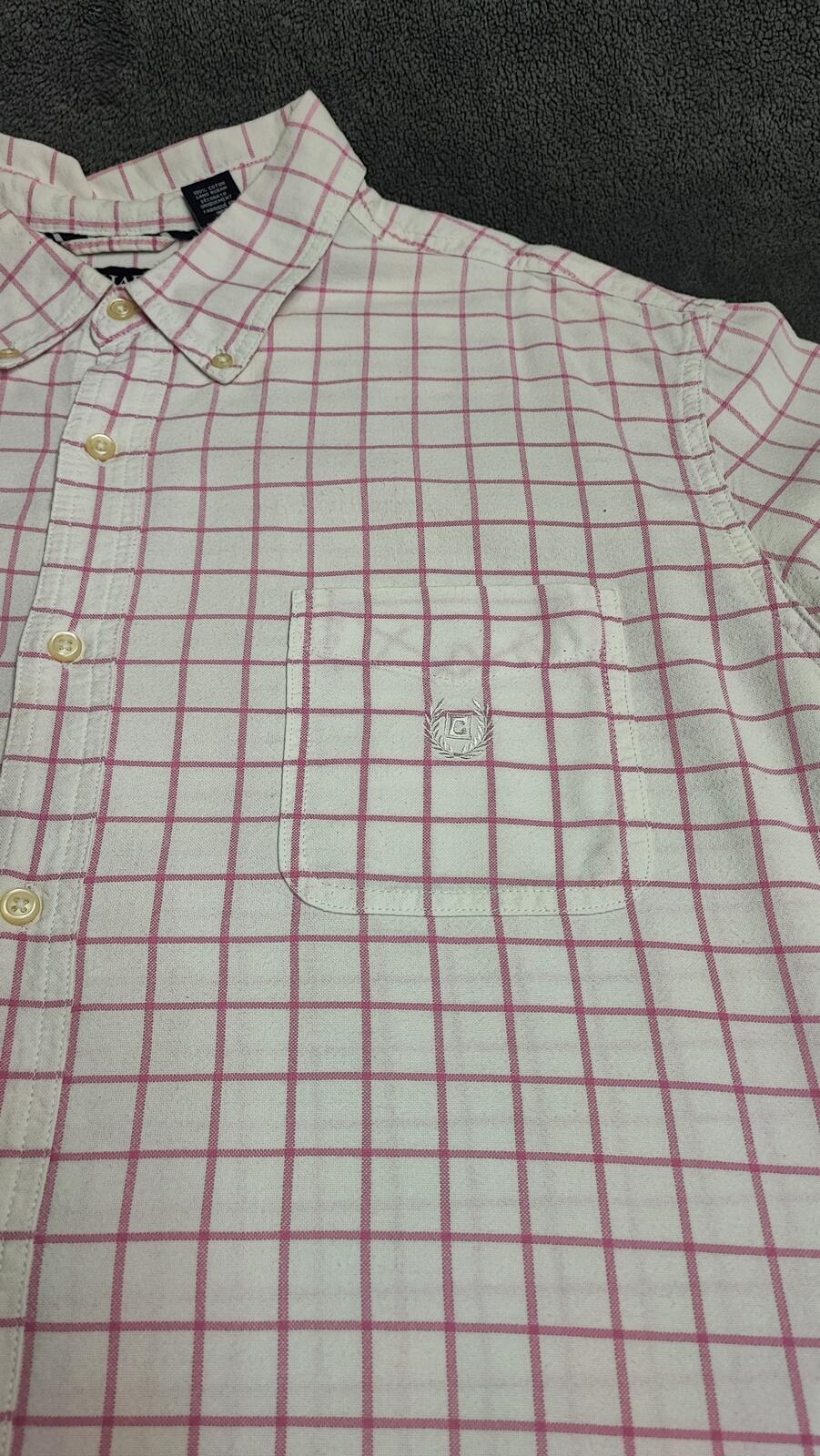 Vintage Chaps Striped Long Sleeve Crest Logo Casual Shirt Pink Men's Size XXL