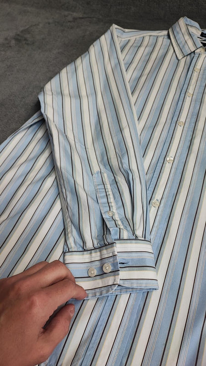 Vintage Gap Checked Long Sleeve Plaid Flannel Grunge Shirt Blue Men Size XL