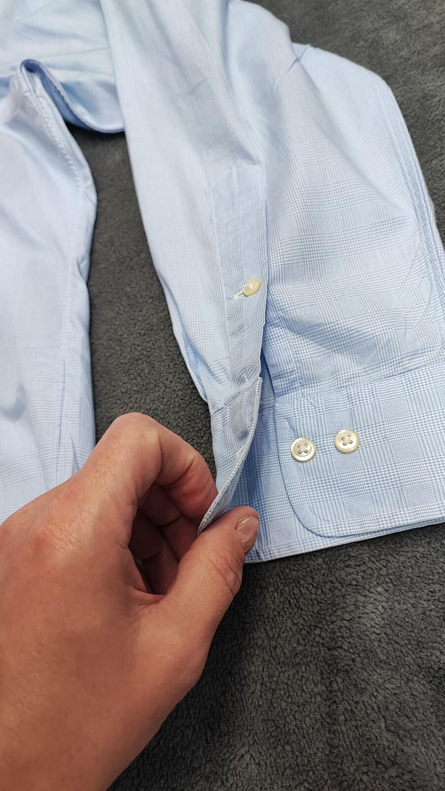 Vintage Polo Ralph Lauren Micro-Check Long Sleeve Shirt Light Blue Men Size XXL