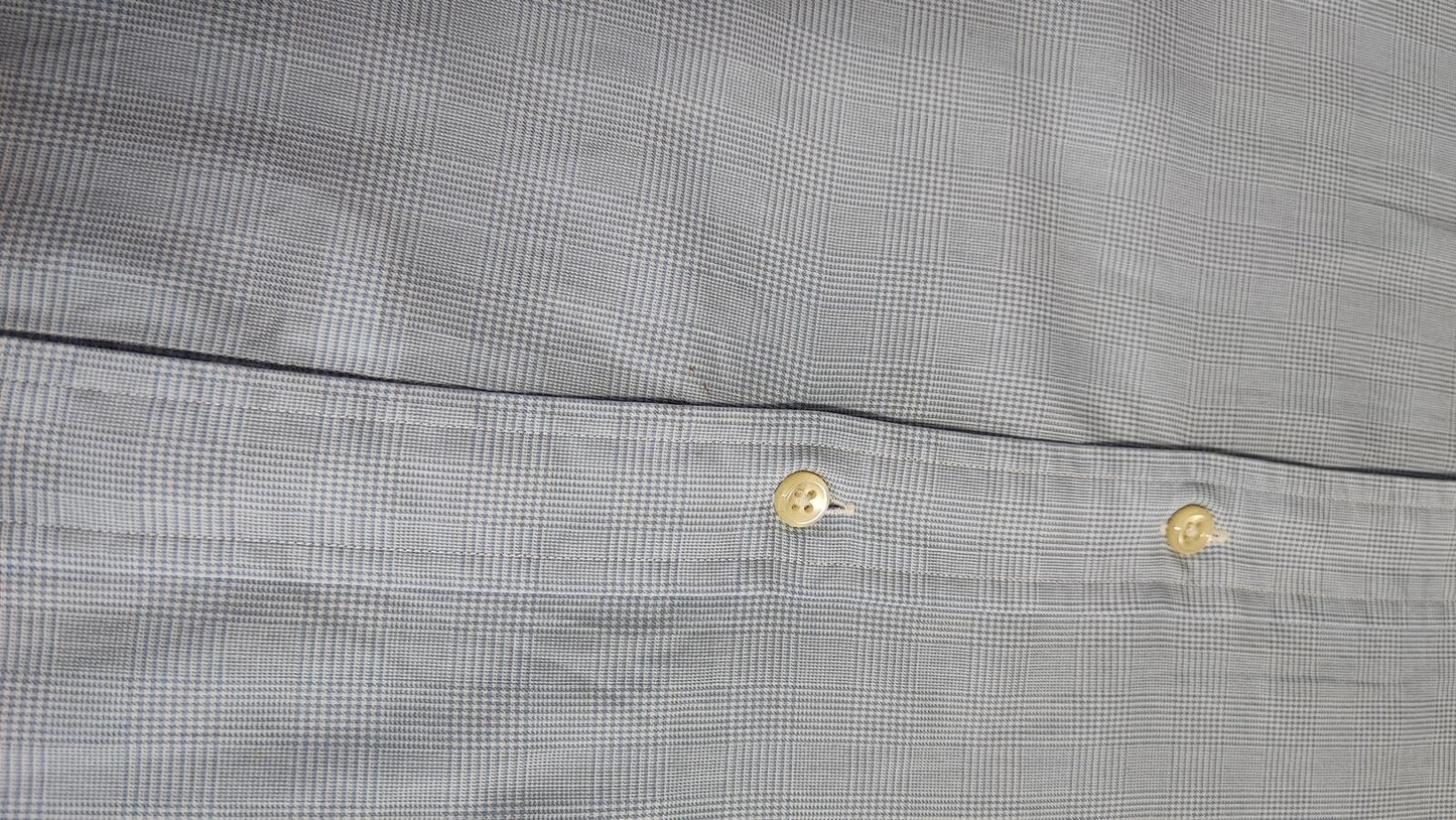 Vintage Polo Ralph Lauren Micro-Check Long Sleeve Shirt Light Blue Men Size XXL