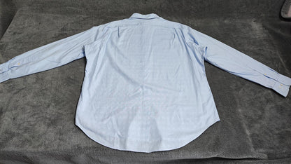 Vintage Polo Ralph Lauren Micro-Check Long Sleeve Shirt Light Blue Men Size XXL