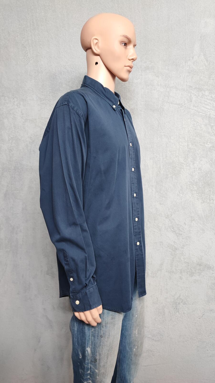 Vintage Tommy Hilfiger Plain Long Sleeve Button Down Shirt Blue Men Size XXL