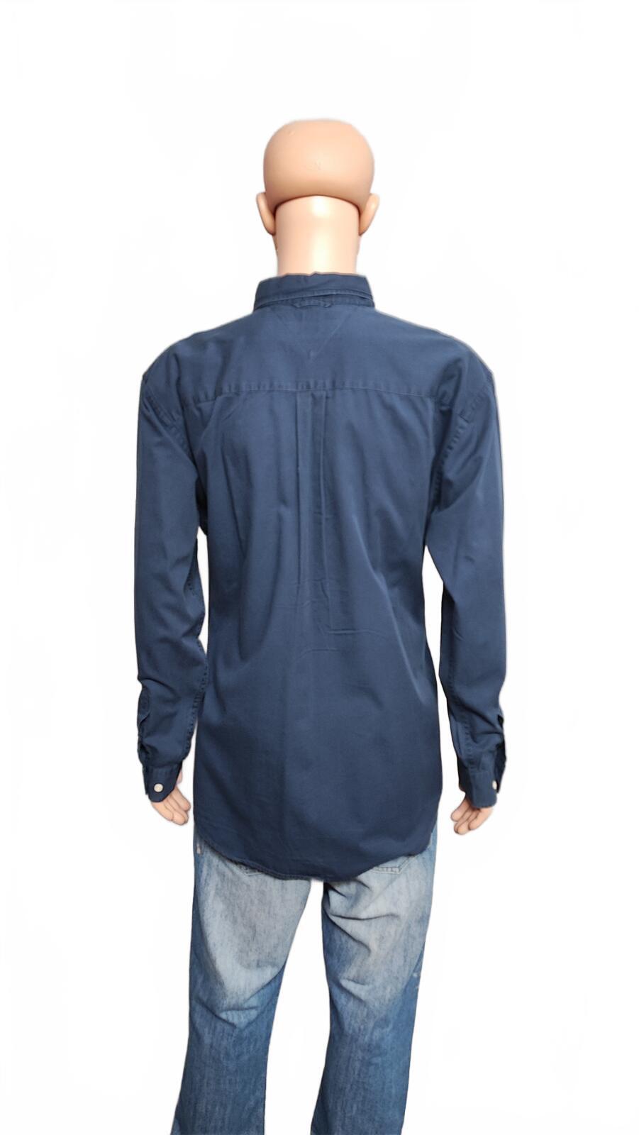 Vintage Tommy Hilfiger Plain Long Sleeve Button Down Shirt Blue Men Size XXL