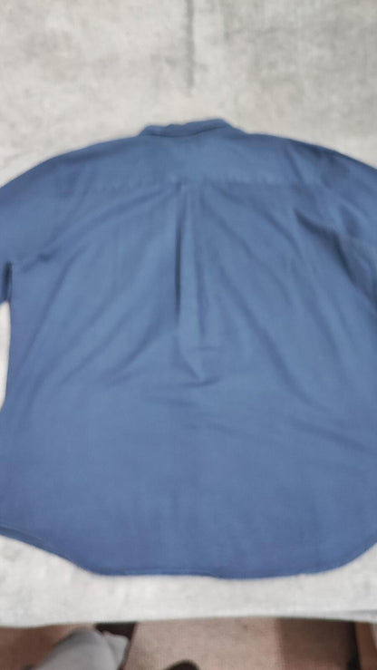 Vintage Tommy Hilfiger Plain Long Sleeve Button Down Shirt Blue Men Size XXL