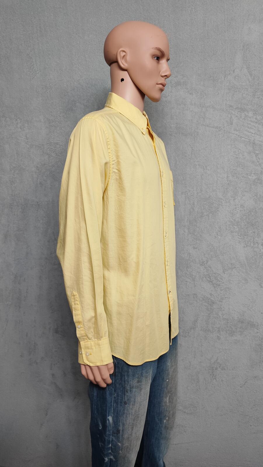 Vintage Nautica Long Sleeve Sailboat Shirt Vibrant Yellow Men's Size XL
