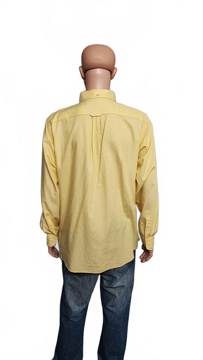 Vintage Nautica Long Sleeve Sailboat Shirt Vibrant Yellow Men's Size XL