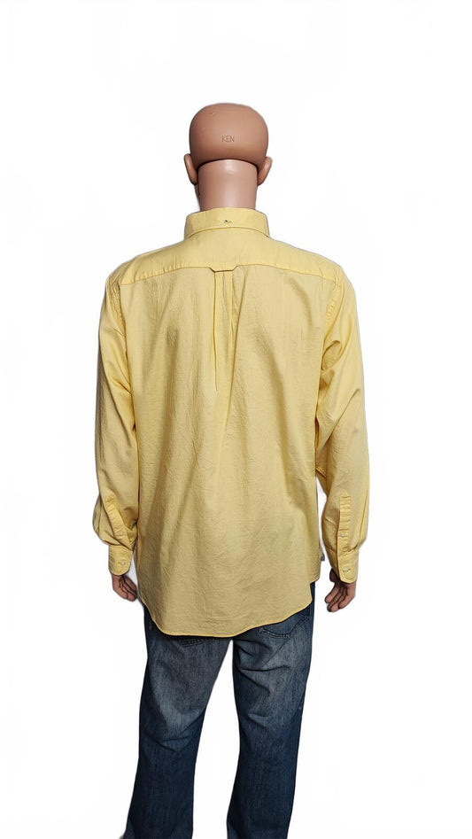 Vintage Nautica Long Sleeve Sailboat Shirt Vibrant Yellow Men's Size XL