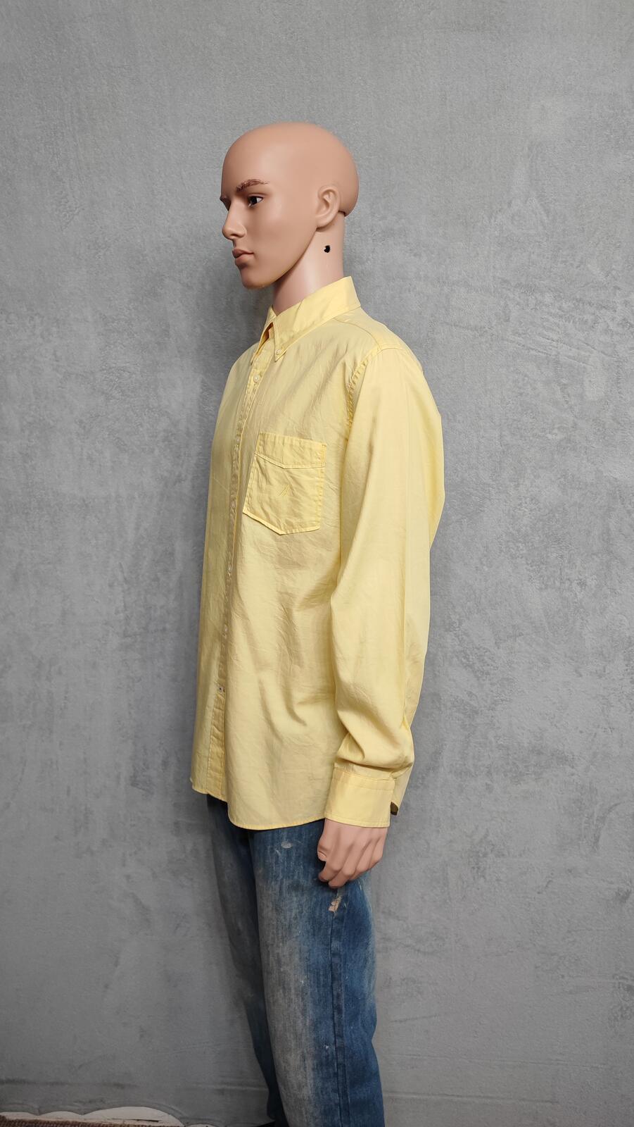 Vintage Nautica Long Sleeve Sailboat Shirt Vibrant Yellow Men's Size XL