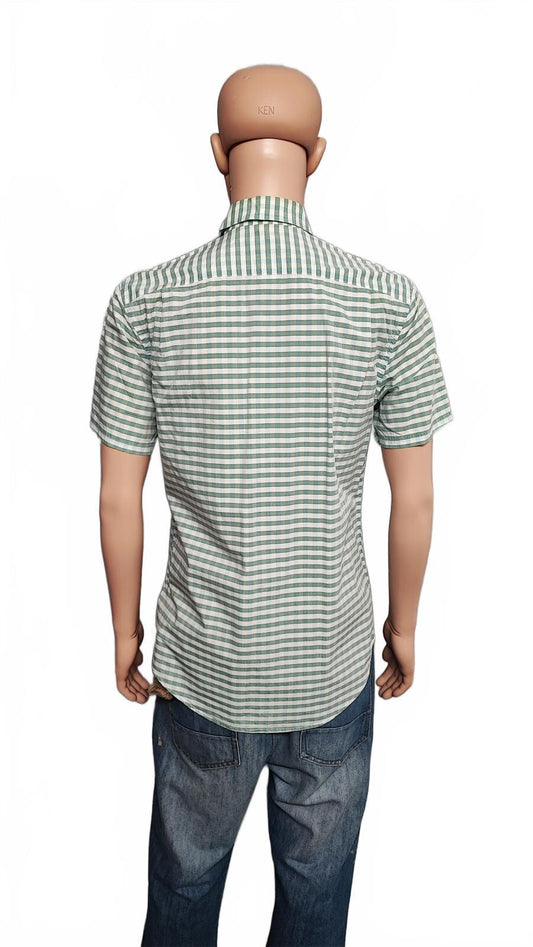 Vintage Lacoste Short Sleeve Shirt Green White Men's Size Medium M