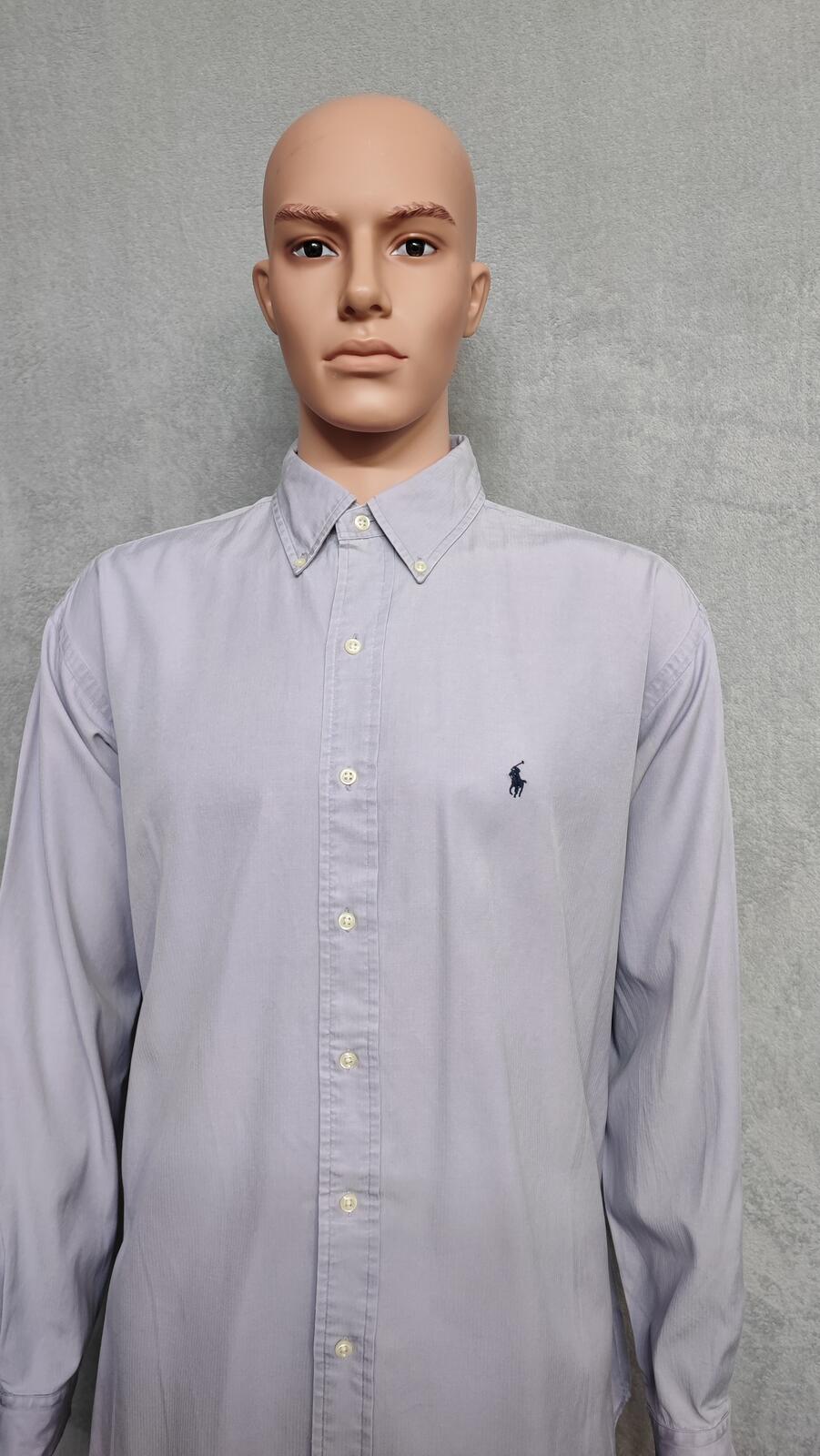 Vintage Polo Ralph Lauren Blake Silk Blend Long Sleeve Shirt Lilac Men Size XXL