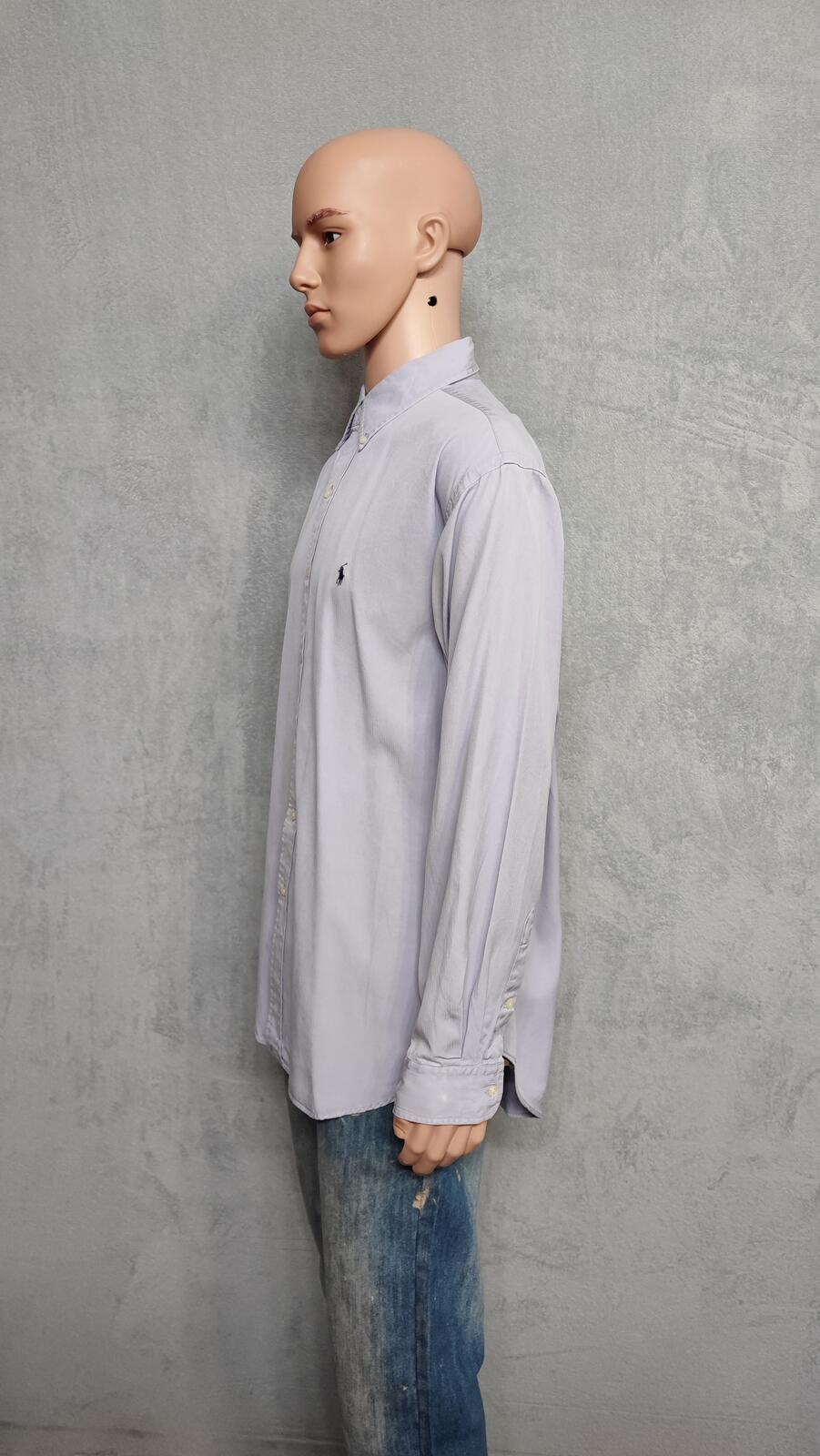 Vintage Polo Ralph Lauren Blake Silk Blend Long Sleeve Shirt Lilac Men Size XXL