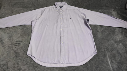 Vintage Polo Ralph Lauren Blake Silk Blend Long Sleeve Shirt Lilac Men Size XXL