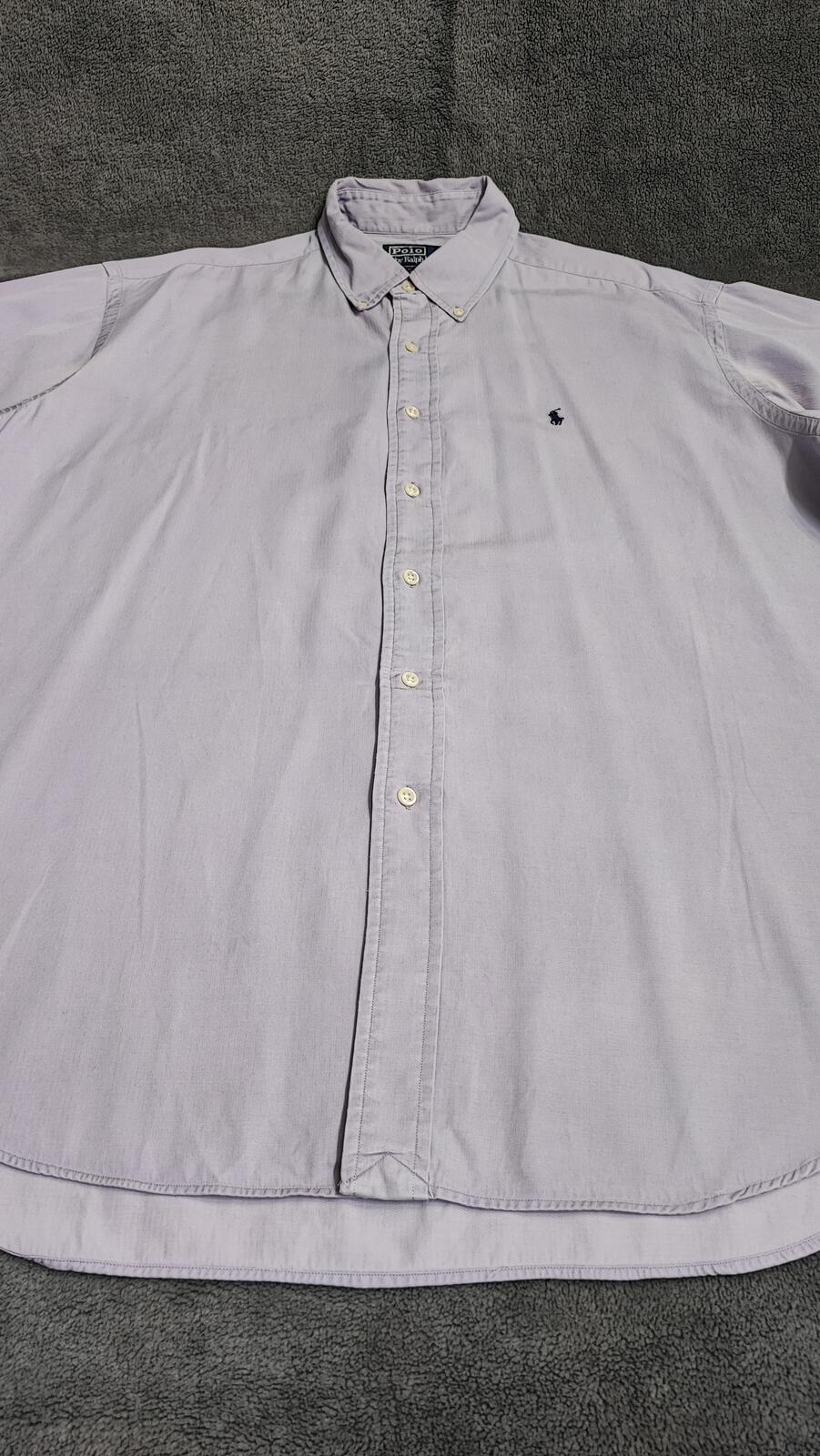 Vintage Polo Ralph Lauren Blake Silk Blend Long Sleeve Shirt Lilac Men Size XXL