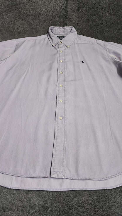Vintage Polo Ralph Lauren Blake Silk Blend Long Sleeve Shirt Lilac Men Size XXL