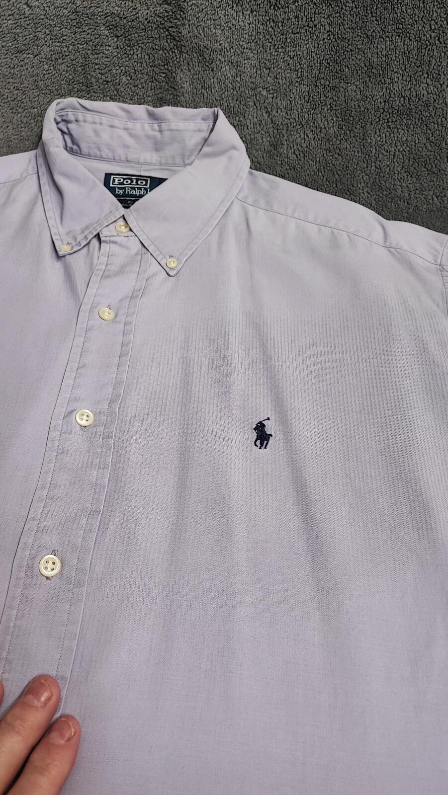 Vintage Polo Ralph Lauren Blake Silk Blend Long Sleeve Shirt Lilac Men Size XXL