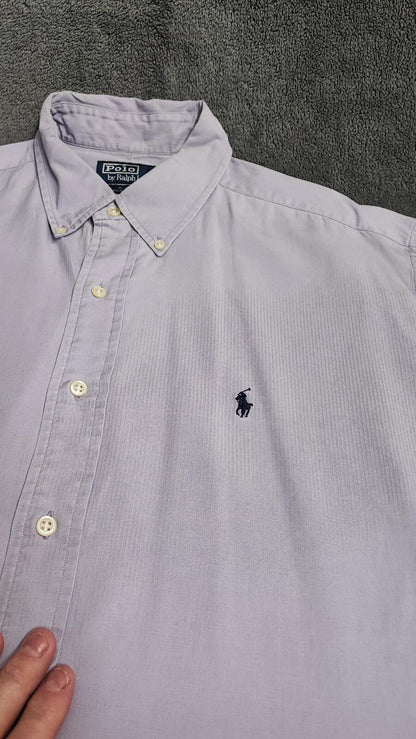 Vintage Polo Ralph Lauren Blake Silk Blend Long Sleeve Shirt Lilac Men Size XXL