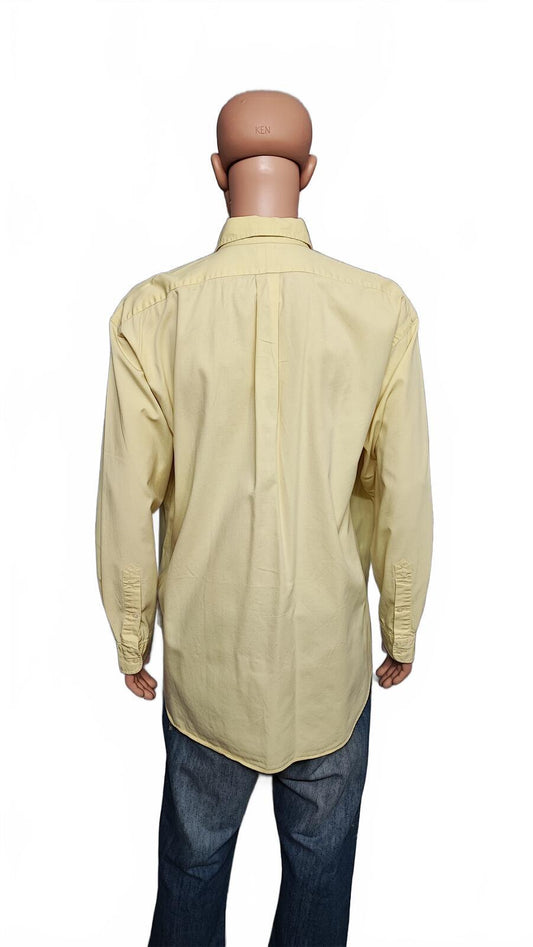 Vintage Ralph Lauren Blake Shirt XXL Yellow Cotton Long Sleeve Distressed Polo