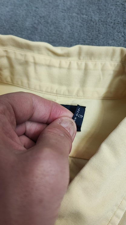 Vintage Ralph Lauren Blake Shirt XXL Yellow Cotton Long Sleeve Distressed Polo